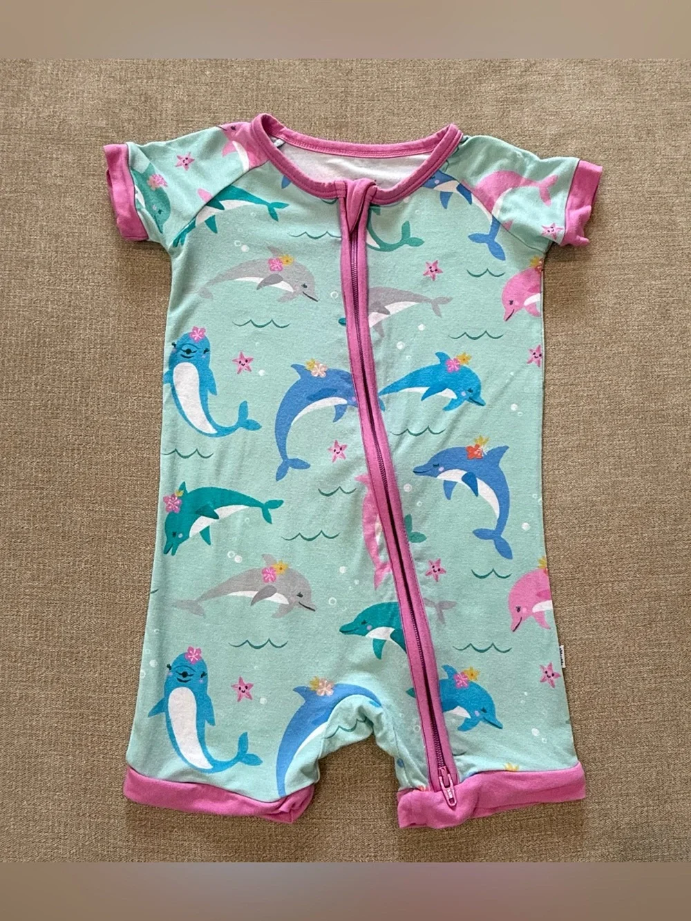 Little Sleepies Dolphin Dance Shorty Zippy 6-12 Months